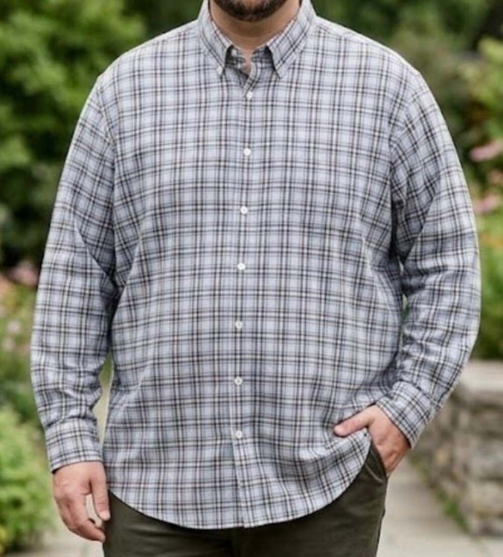 The Foundry Supply Co. Men's Easy Care Plaid Long Sleeve Button-Down Shirt 3XLT
